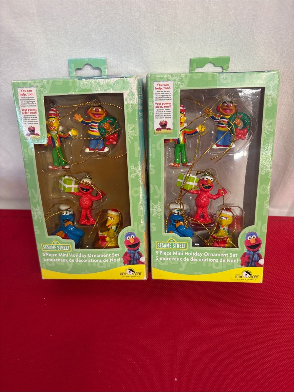 5pc Sesame Street Holiday Minature Ornament Set – lot of 2